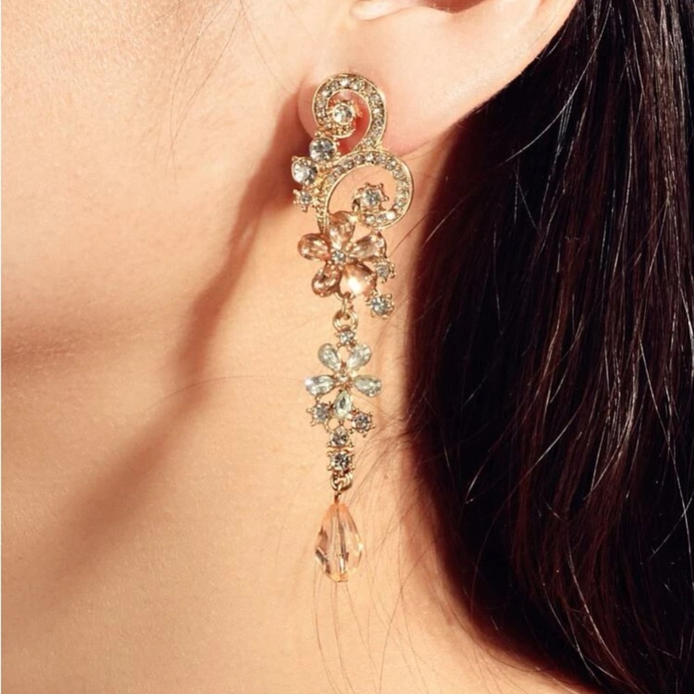 🆕ART DECO GOLD & Crystal Earrings!!! Brand New!!! Great Gift!!!